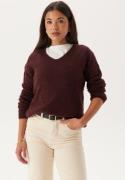 ONLY Onlcamilla V-neck L/S PULLOVER Port Royale Detail:melange L