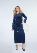 Happy Holly Sequin A-line Midi Skirt Midnight blue 52/54