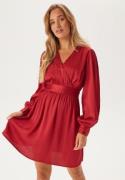 BUBBLEROOM Wrap L/S Dress Red XS