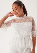 BUBBLEROOM Frill Lace Blouse White 42