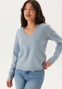 Pieces Pcbree Ls V-neck Knit Cashmere Blue Detail:melange M