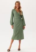 BUBBLEROOM Structure Wrap Dress Dusty green XL