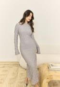 BUBBLEROOM Structure Long Sleeve Midi Dress Light grey XL