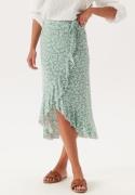 Happy Holly Selima Frill Wrap Skirt Green/Floral 52/54