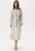 YAS Yaskaya Ls Long Shirt Dress Birch Stripes:iceberg Green 38