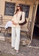 Happy Holly High Waist Wide Suit Pants Cream 34