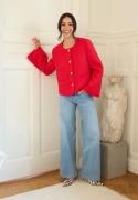 Chiara Forthi Wide Sleeve Bouclé Jacket Red M