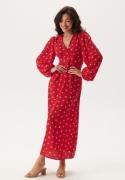 BUBBLEROOM Balloon Sleeve Maxi Dress  Red/Patterned 42