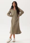 Happy Holly Linen Shirt Dress Khaki green 36/38