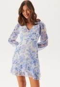 ONLY Onlmiriam Life L/S LAYERED DRESS Bel Air Blue Aop:porcelain Flo M