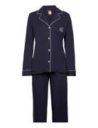 Lrl Hammond Knit Collar Pj Set Pyjamas Nattøj Navy Lauren Ralph Lauren...