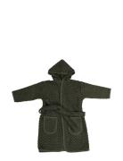 Bathrobe - Zigzag Dark Green 1-2 Years Morgenkåbe Badekåbe Green Filib...