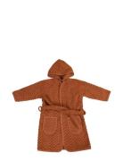 Bathrobe - Zigzag Rust 1-2 Years Morgenkåbe Badekåbe Brown Filibabba