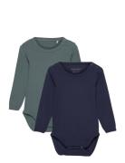 Body Ls  Bodies Long-sleeved Blue Minymo