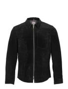 Clark Zipped Suede Shirt Jacke Læderjakke Skindjakke Black Jofama