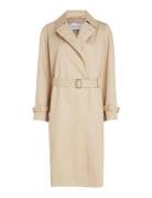 Essential Trench Coat Trenchcoat Frakke Beige Calvin Klein