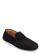 Slhsergio Suede Penny Driving Shoe B Loafers Flade Sko Navy Selected H...