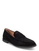 Hailey Suede Loafers Flade Sko Black Pavement