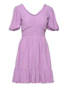 Birch Puff Sleeve Dress Kort Kjole Purple French Connection