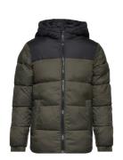 Jjetoby Puffer Hood Sn Jnr Foret Jakke Khaki Green Jack & J S