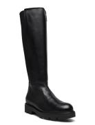 Biaothilia Knee High Elastic Boot Leather Lange Støvler Black Bianco