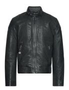 Leather Racer Jacket Læderjakke Skindjakke Black Superdry