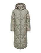 Onlnewtamara X-Long Quilted Coat Cc Otw Foret Jakke Green ONLY