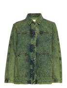 Leah Acid Denim Jacket Jakke Denimjakke Green Hosbjerg