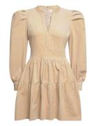 Isabella Corduroy Dress Kort Kjole Beige Creative Collective