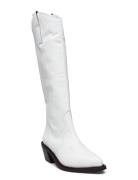 Mount Bright White Leather Boots Lange Støvler White ALOHAS