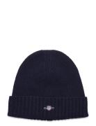 Unisex. Shield Wool Beanie Accessories Headwear Beanies Navy GANT