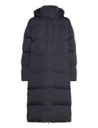 Longline Hooded Puffer Coat Foret Jakke Navy Superdry