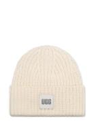 W Chunky Rib Beanie Accessories Headwear Beanies Cream UGG