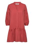 Mschlynella Cenilla 3/4 Dress Kort Kjole Red MSCH Copenhagen