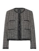 Trim Tweed Jacket Uldjakke Jakke Black Mango