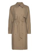 Vmdoreen Long Trenchcoat Boos Trenchcoat Frakke Beige Vero Moda