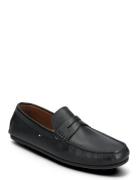 Casual Hilfiger Leather Driver Loafers Flade Sko Black Tommy Hilfiger