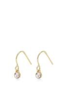 Lucia Recycled Crystal Earrings Ørestickere Smykker Gold Pilgrim