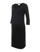 Mllea Org 3/4 Dress A. Noos Knælang Kjole Black Mamalicious