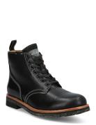 Tumbled Leather Boot Snørestøvler Black Polo Ralph Lauren