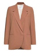 Blazer With Hidden Press Buttons Blazers Single Breasted Blazers Brown...
