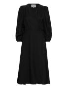 Josia Wrap Dress Knælang Kjole Black Minus