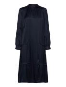 Drape Midi Dress Knælang Kjole Navy Esprit Collection
