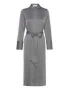 Electra Silk Dress Knælang Kjole Grey Marville Road