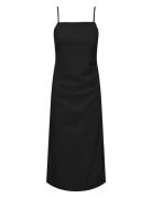 Yasatlanta Sl Midi Dress S. Knælang Kjole Black YAS