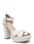 Biacarly Plateau Sandal Pu Sandal Med Hæl White Bianco