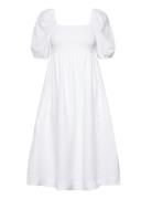 Edda Linen Dress Knælang Kjole White Ella&il