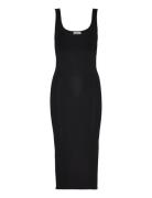 Sensual Knitted Bodycon Dress Knælang Kjole Black Calvin Klein