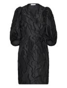 Wrap Dress With Balloon Sleeves Knælang Kjole Black Coster Copenhagen