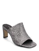 Dede Glitter Sandal Med Hæl Silver Pavement